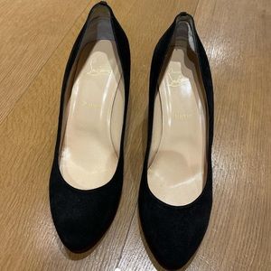Black Christian Louboutin Suede Wedges